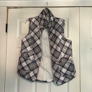 Crown & Ivy White Plaid Vest